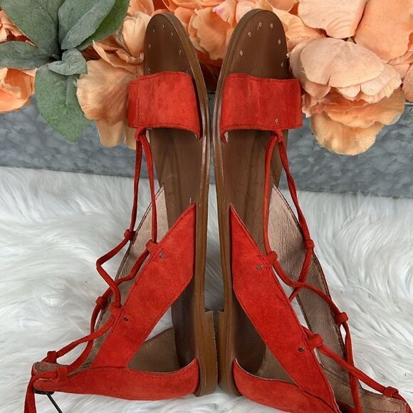 Madewell Size 6.5 Bridget Tassel Lace Up Leather Gladiator Sandals - Picture 6 of 10